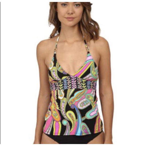 Trina Turk Colorful Swim Top - Halter Style, Size M - Picture 2 of 6